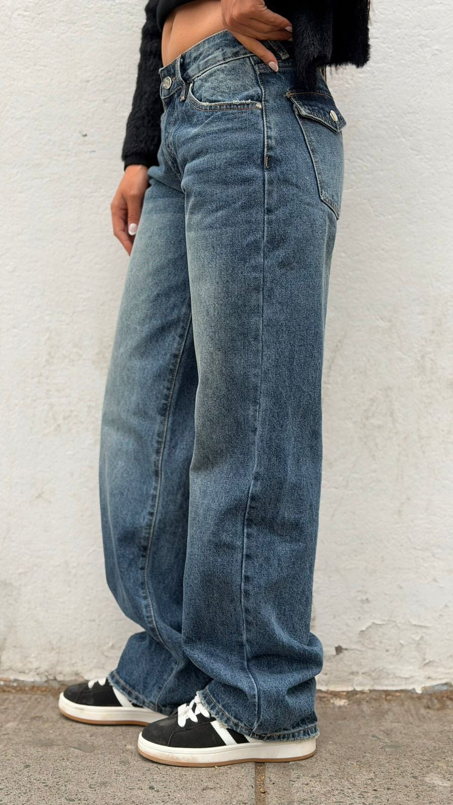 Jeans Wide Leg Tapa Azul 💙