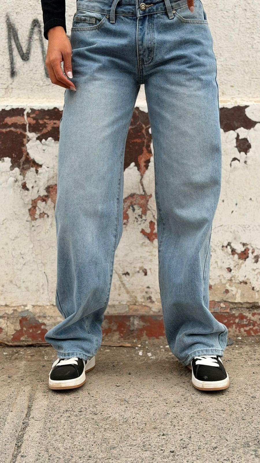 Jeans Wide Leg Tapa Claro🩵