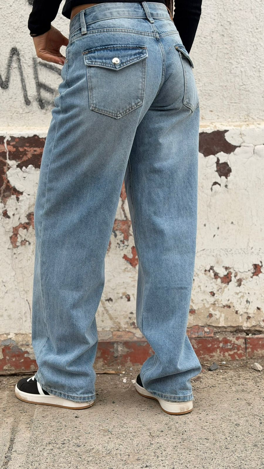 Jeans Wide Leg Tapa Claro🩵