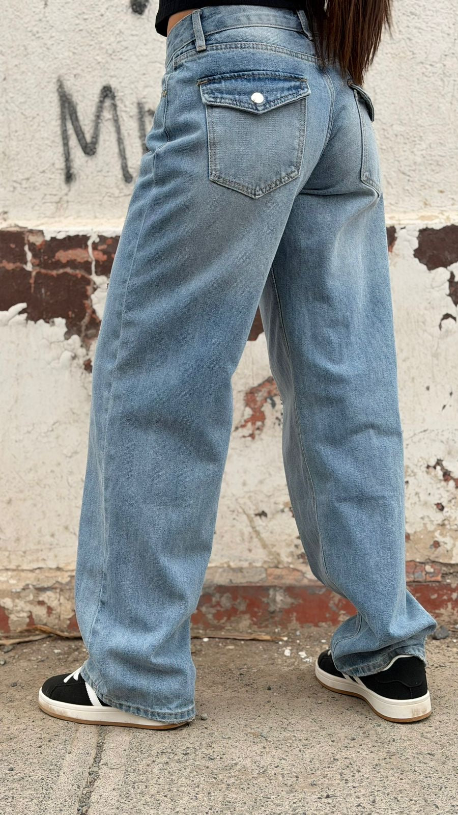 Jeans Wide Leg Tapa Claro🩵