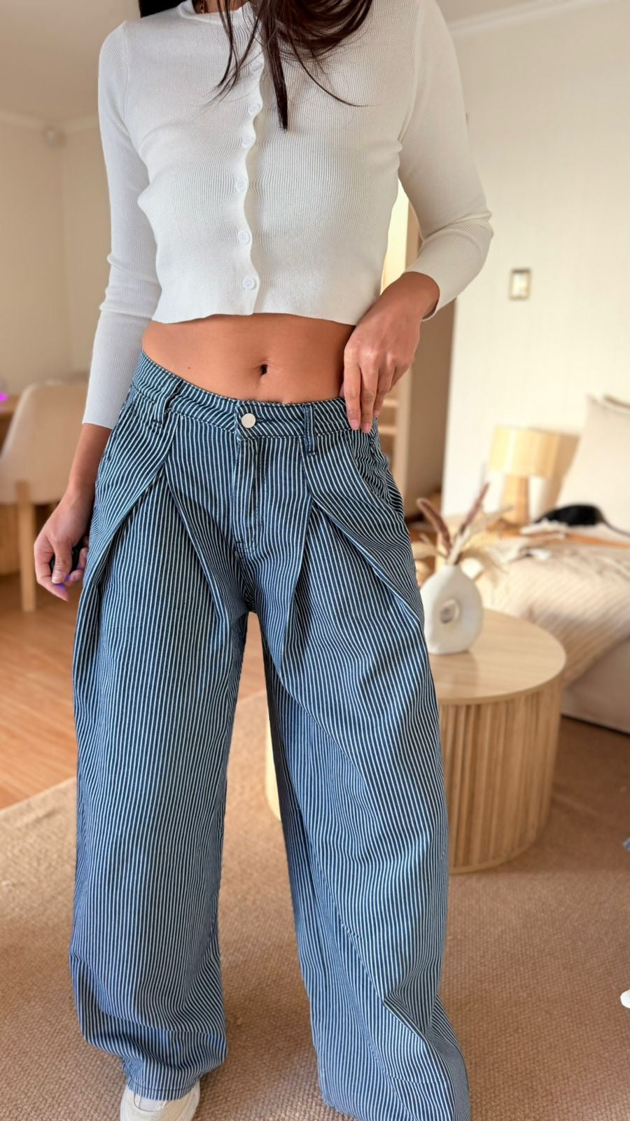 Pantalon Wide Leg Rayado