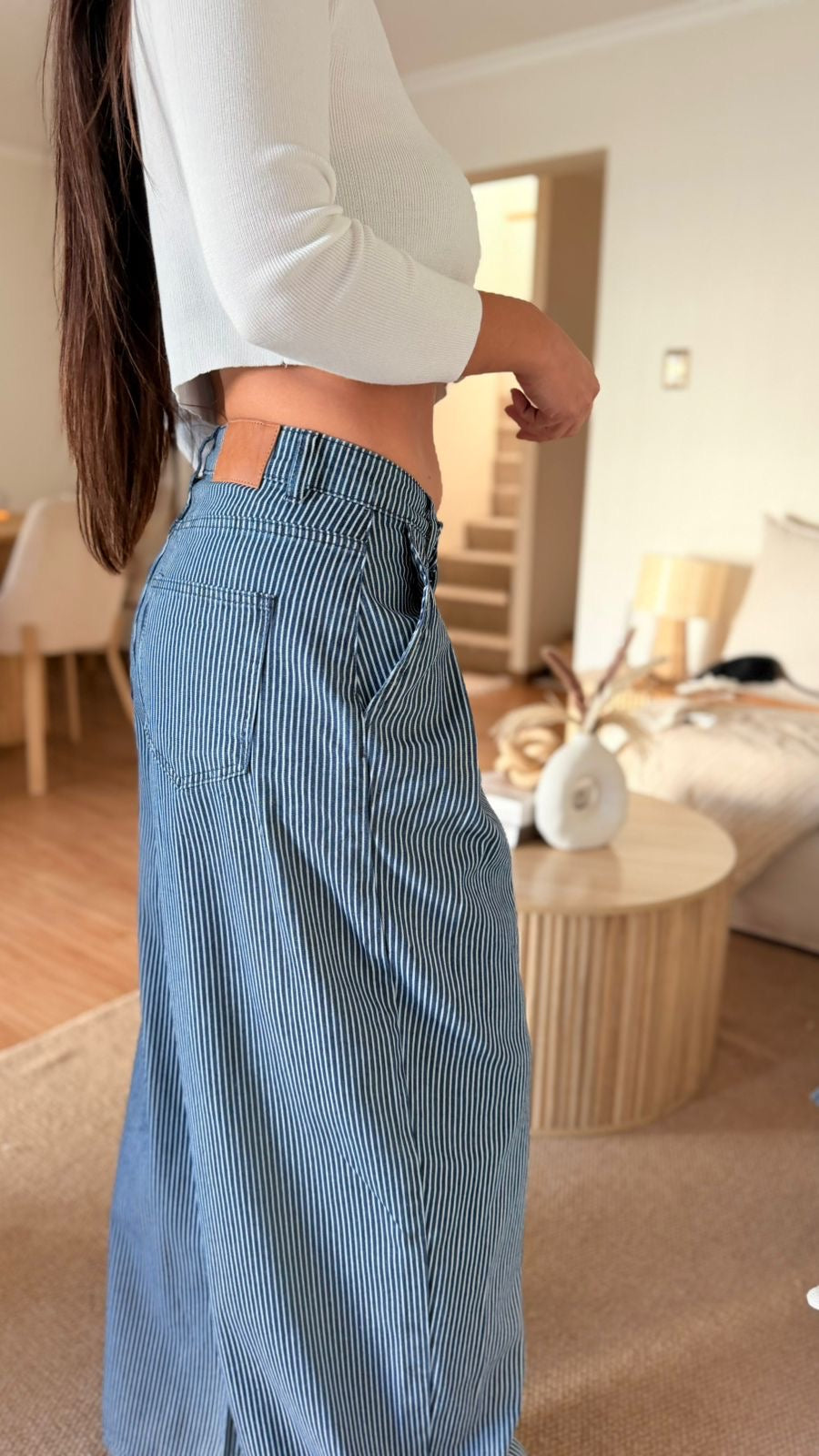Pantalon Wide Leg Rayado