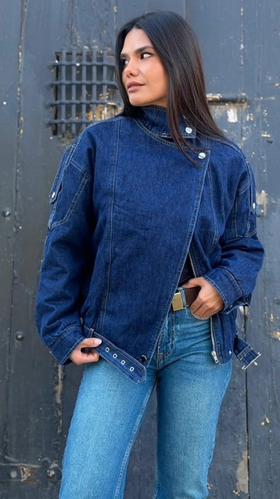 Chaqueta Denim Asimétrica