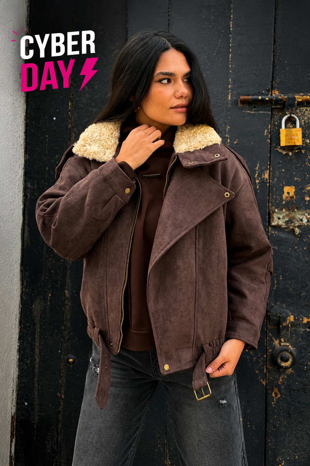 Chaqueta Biker Gamuza PRECIO CYBER DAY