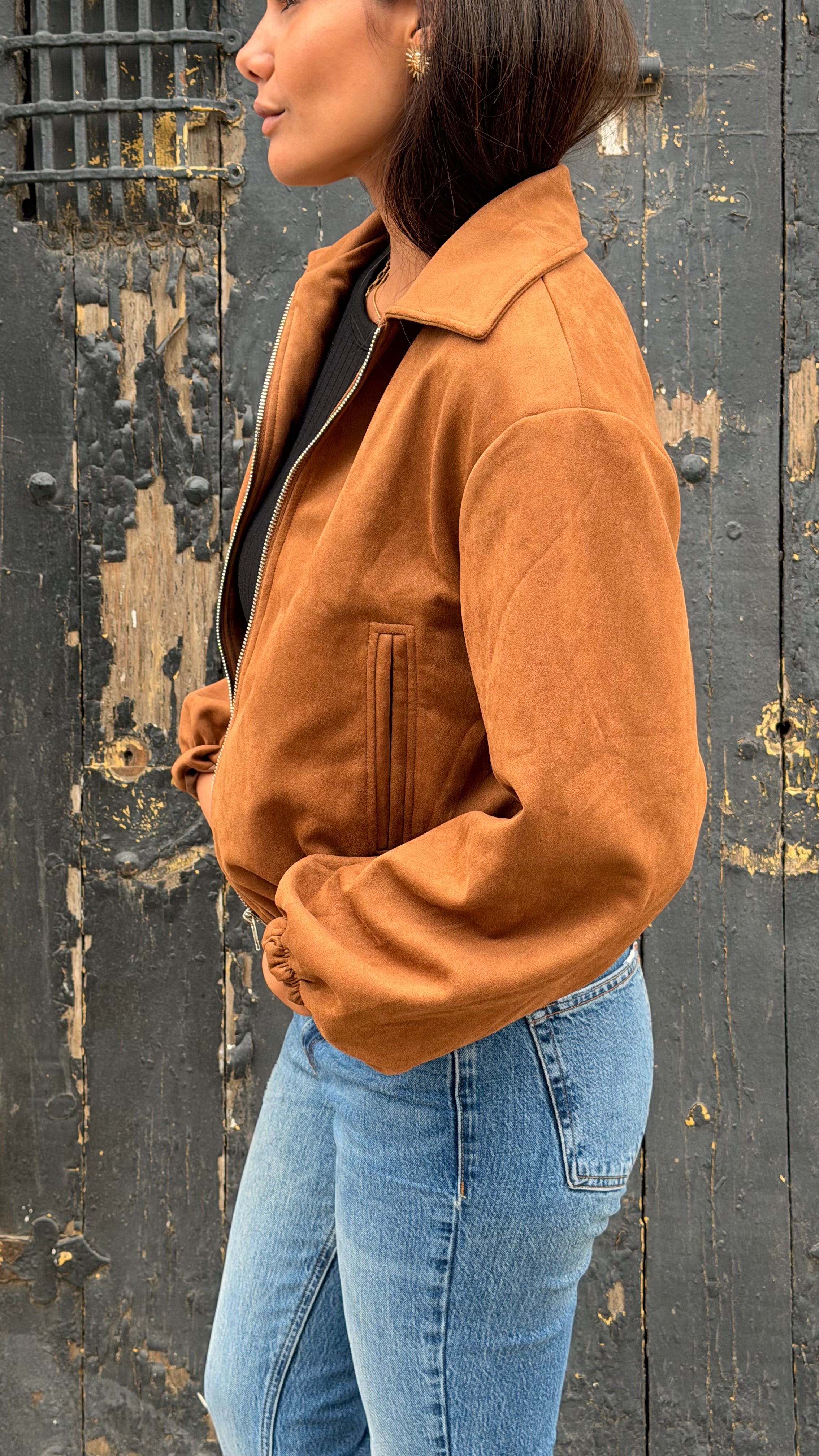 CHAQUETA BOMBER EN GAMUZA