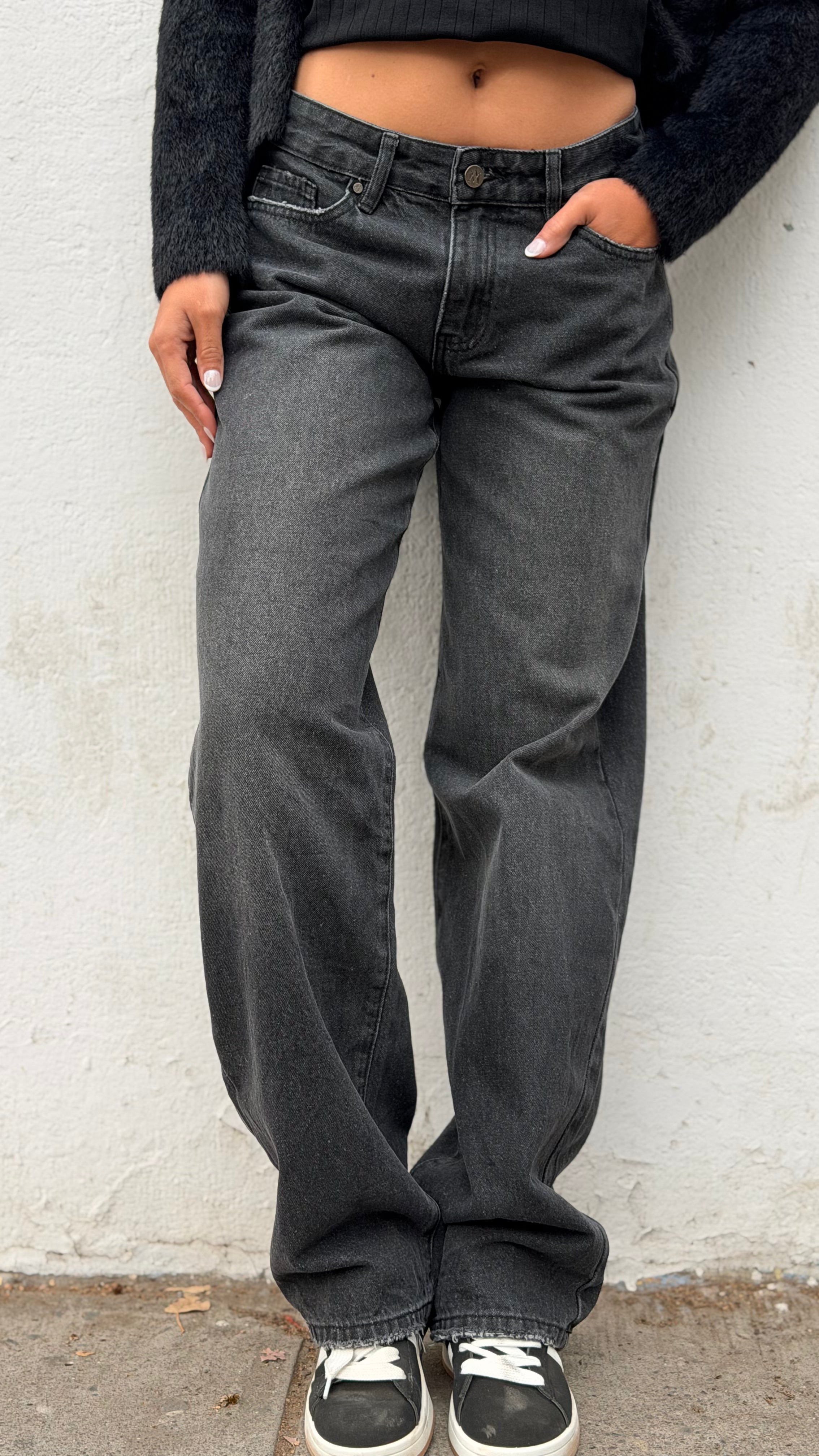 Jeans Wide Leg Tapa Negro 🖤