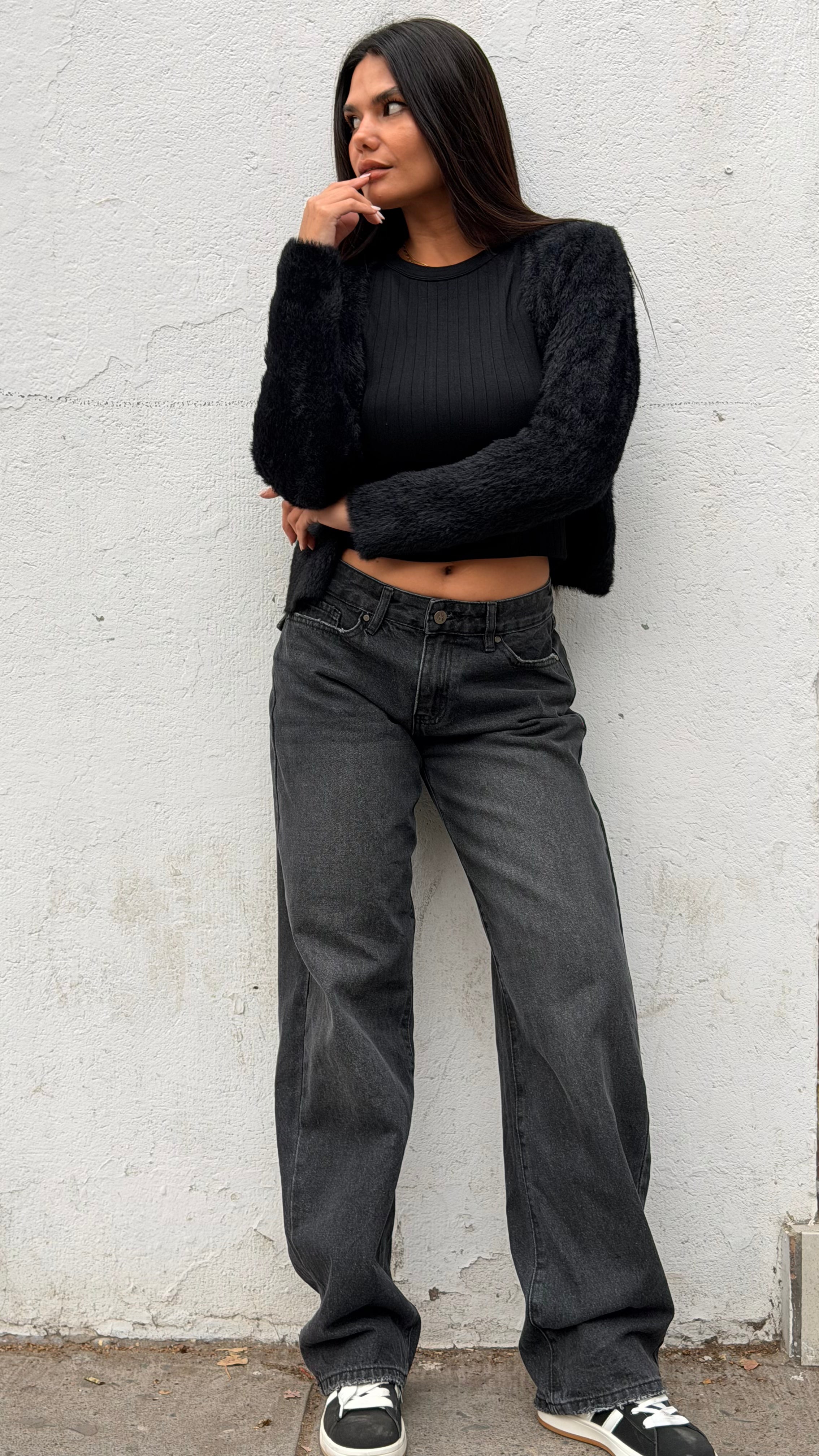 Jeans Wide Leg Tapa Negro 🖤