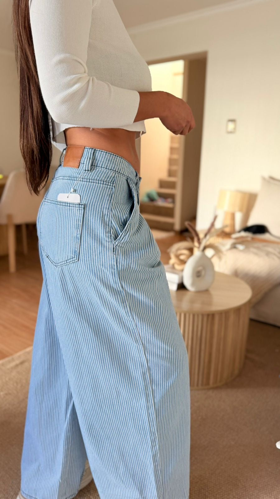 Pantalon Wide Leg Rayado