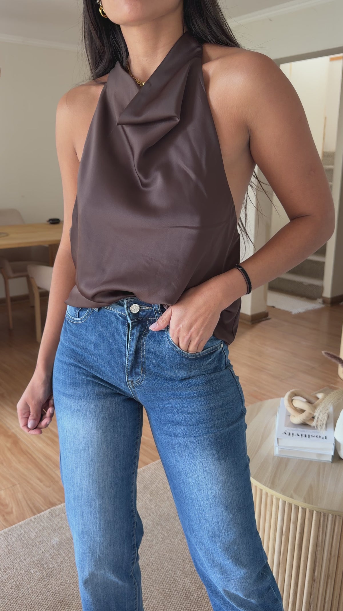 Top Satinado Halter ✨