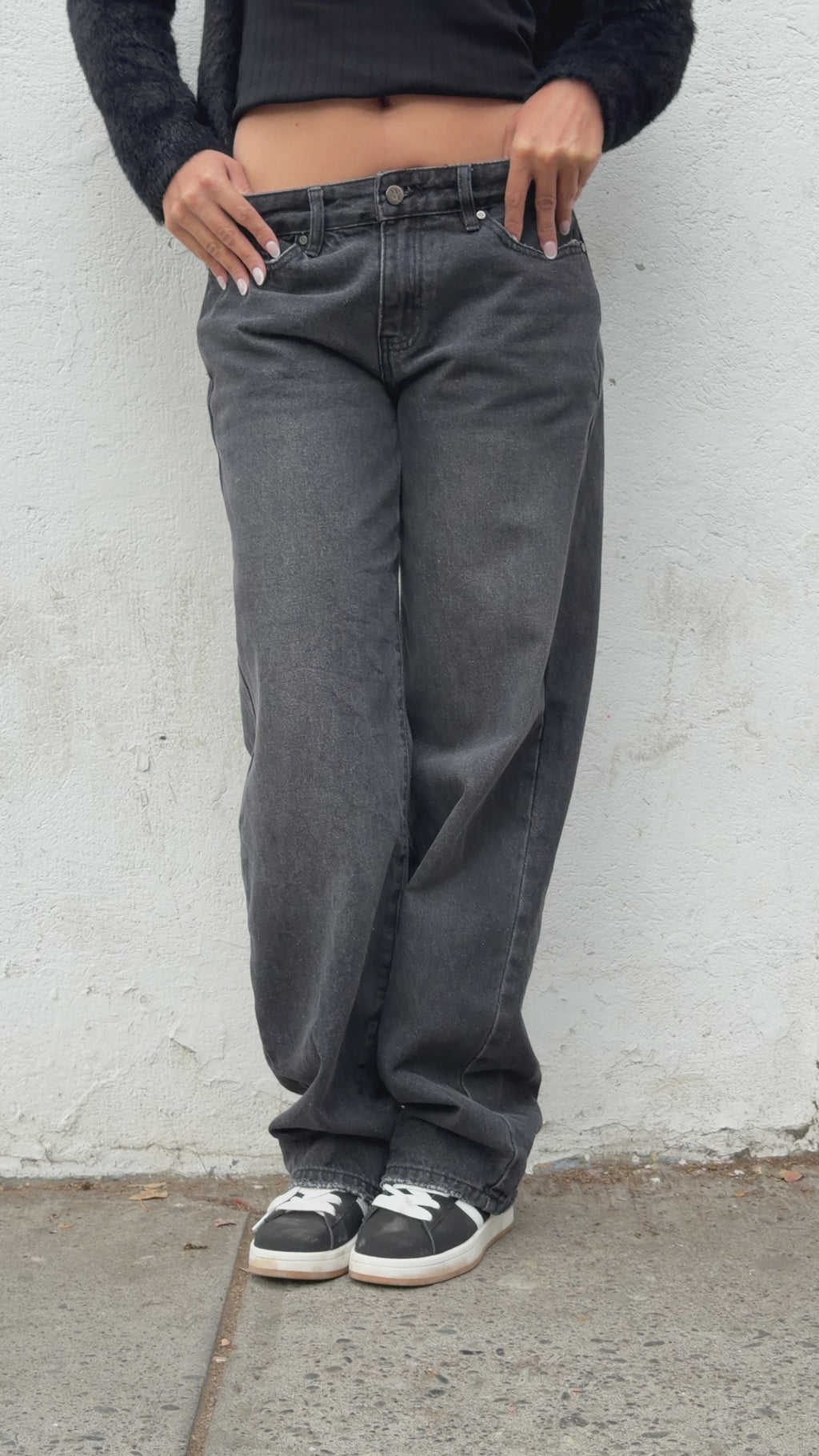 Jeans Wide Leg Tapa Negro 🖤